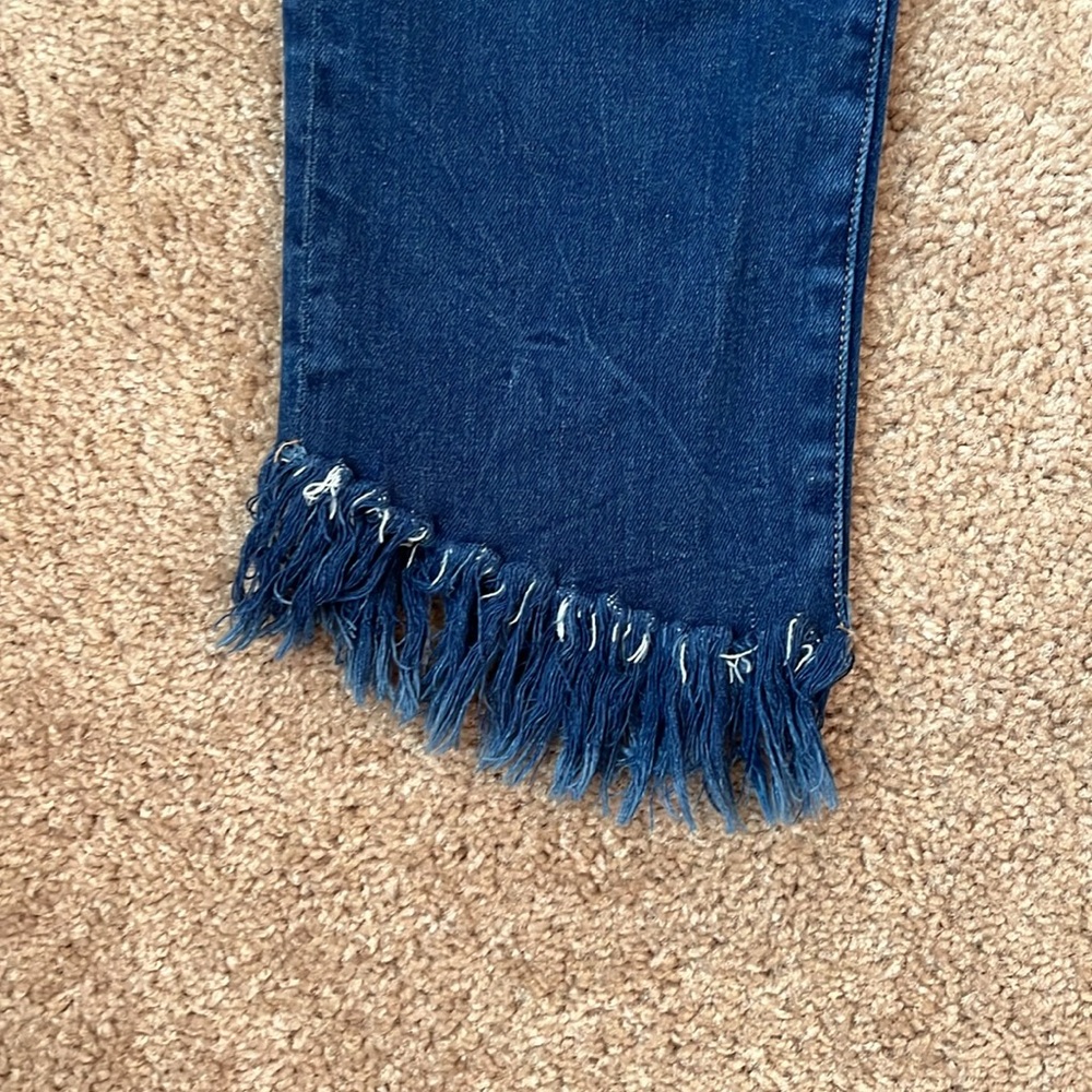 FRAME Le High Straight Fringe Hem Jeans - Picture 4 of 10